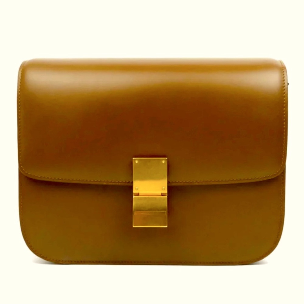 SOLD Celine Medium Classic Box Flap Brown/Camel Calfskin bag